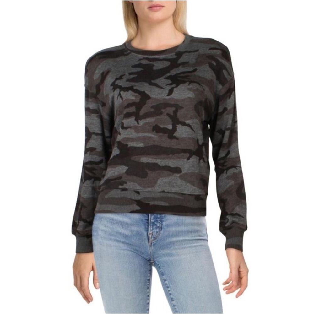 Rails Ramona Iron Camo Print Gray Black Sweatshirt Pullover Top Women’s Size XS